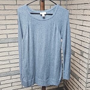 Loft Sweater Gray Longer Sz L Petite